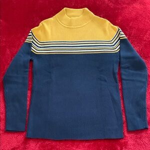 Appleseed's Vibrant Yellow and Blue Turtleneck Skinny fit.